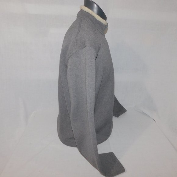 Columbia Mens L Gray Fleece Lined 1/4 Zip Pullover Sweater with Sherpa Collar - Picture 8 of 11